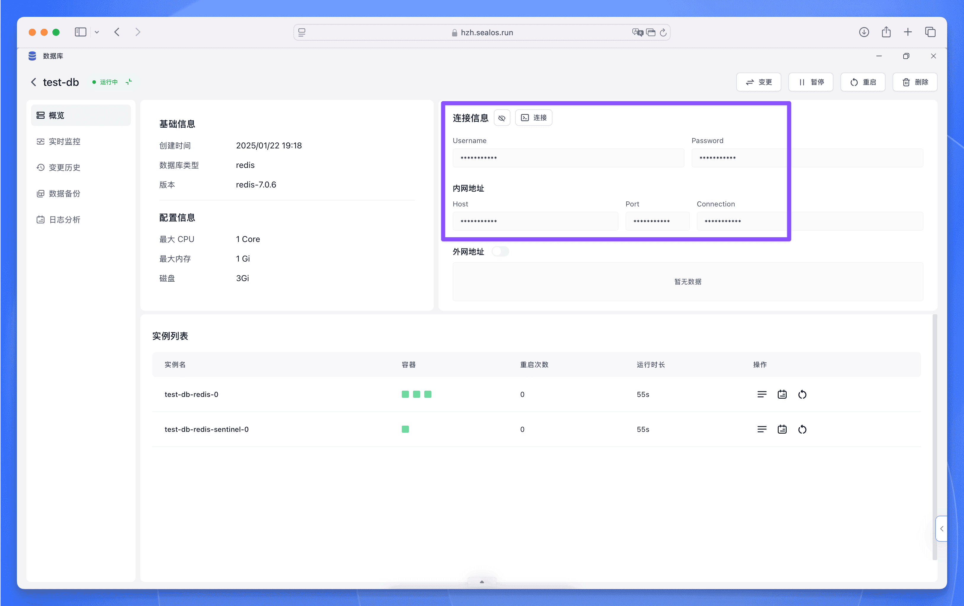 Redis 数据库连接信息